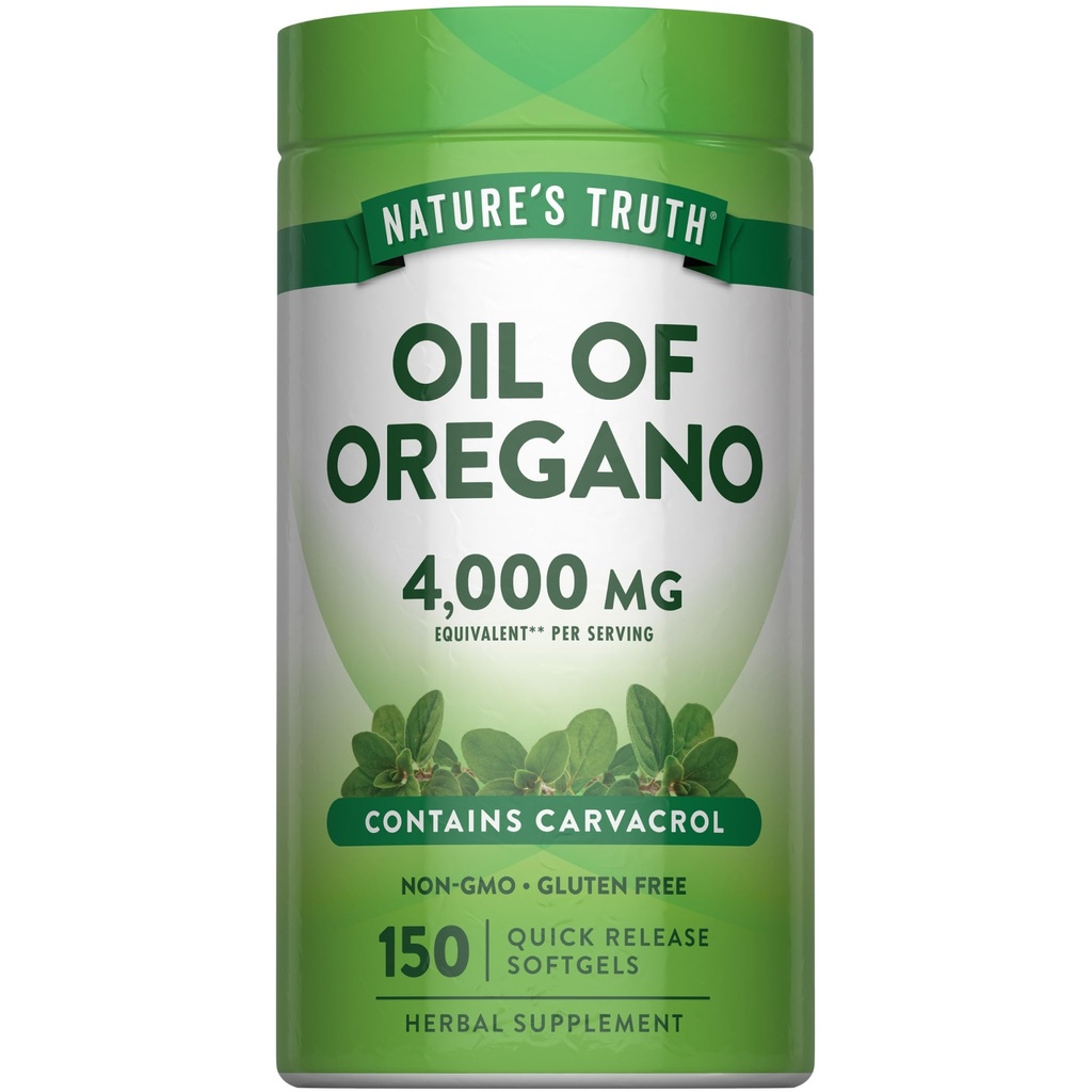 Olio di Verità della Natura di Oregano Softgels | 4000 mg | 150 Count | Non-GMO & Gluten Free Herbal Supplement