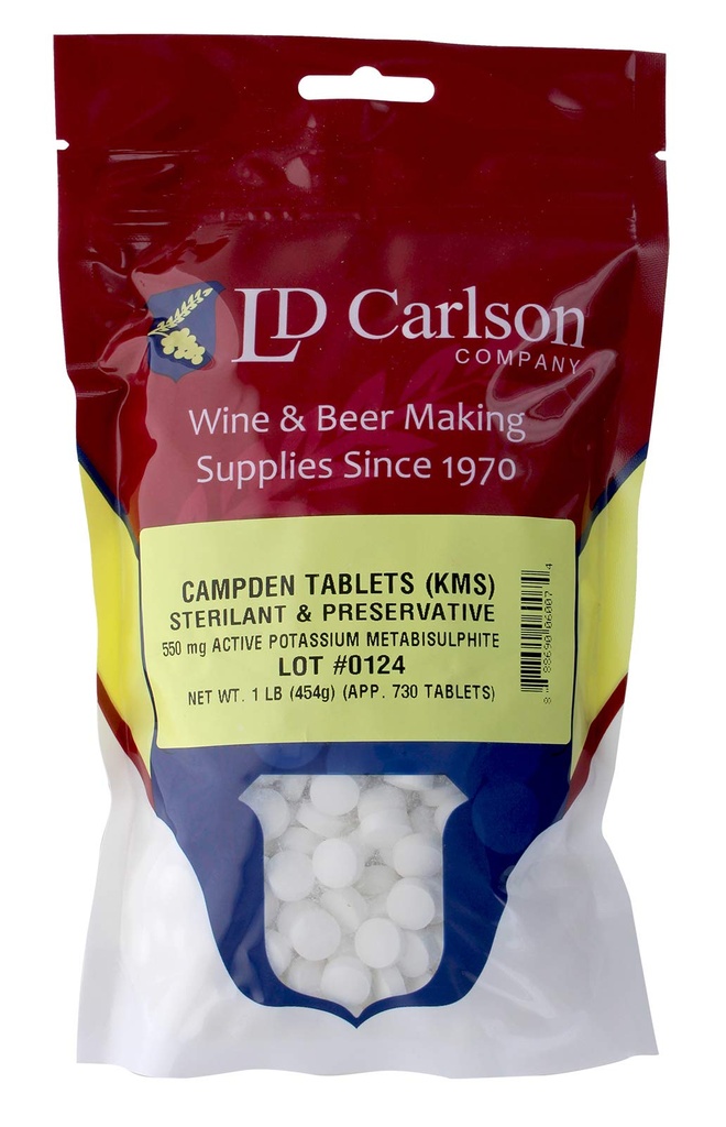 Compresse Campden (metodobisolfito di potassio) - 1 lb. rinfuse