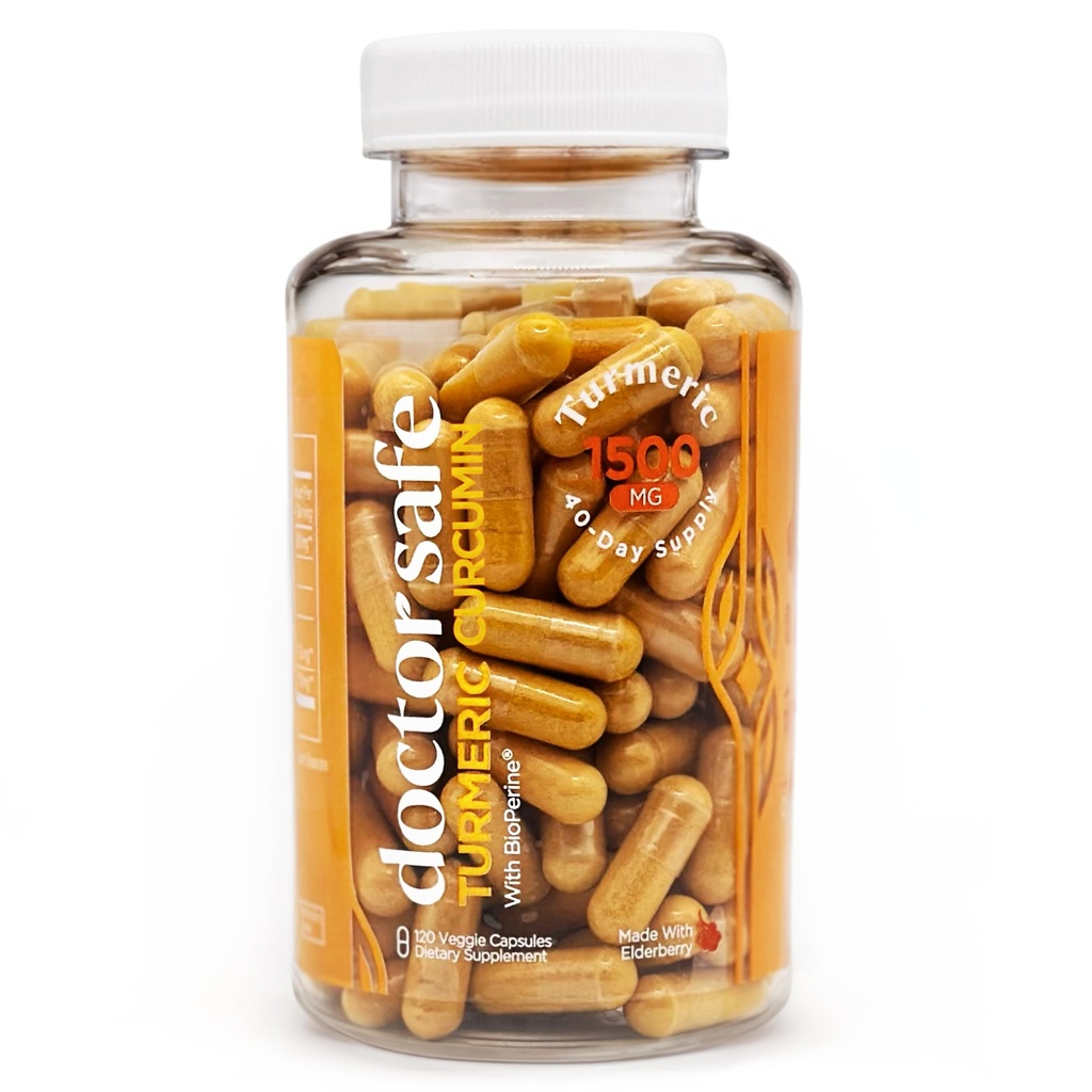 Curcumina erboristica con estratto di pepe nero 1500mg - Alto assorbimento Ultra Potente supplemento di curcuma con 95% Curcuminoidi e BioPerine - capsule di curcumina non OGM per il supporto misto - 120 capsule