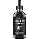 Liquid Biotin 10.000 mcg con vitamina C – Capelli ad alta potenza, Skin & Nail Support – Gocce di biotina ad assorbimento rapido – Alimentazione di 60 giorni – 2 oz