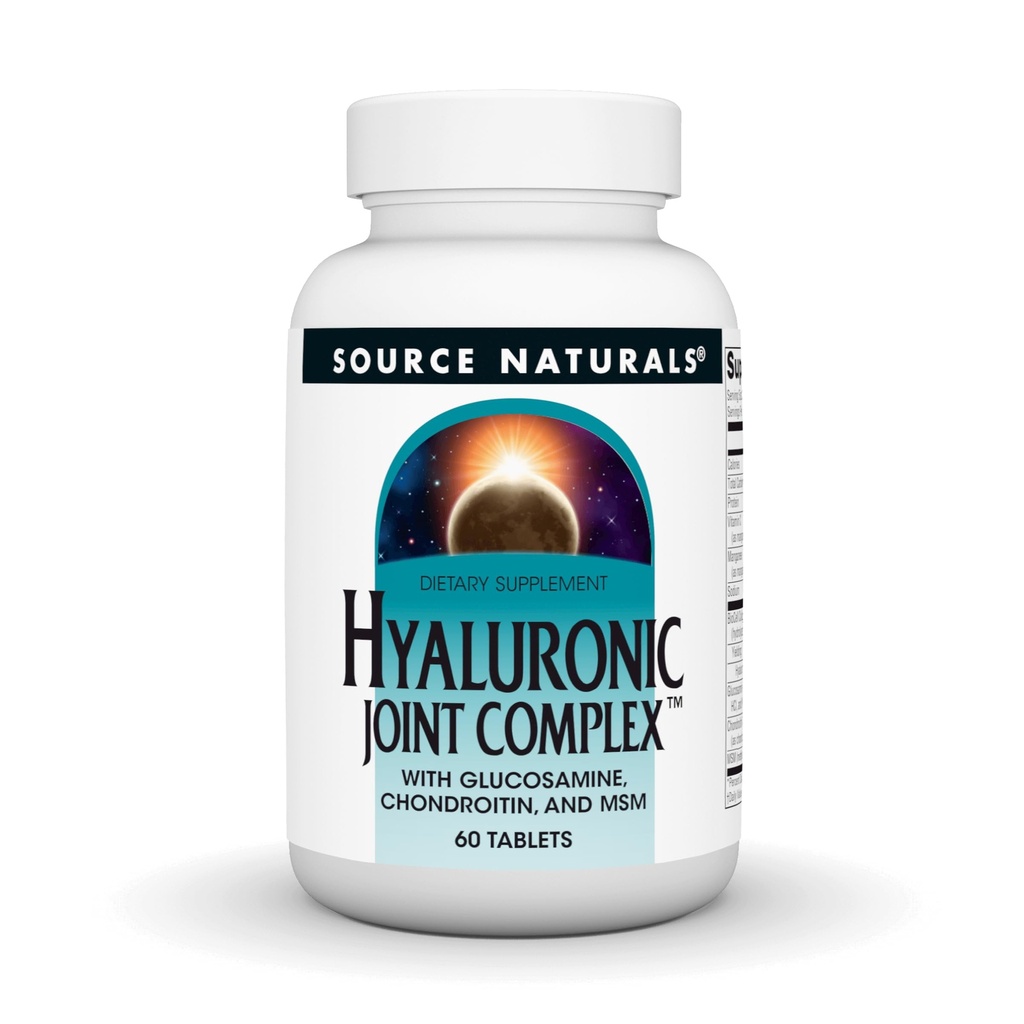 Fonte Naturals Complesso misto ialuronico con Glucosamina, Condroitina e MSM Extra Forza - 60 compresse