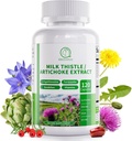 Integratore di cardo al latte, formula di disintossicazione e riparazione del fegato, Pillola di sostegno del fegato di 16-in-1 con carciofo, L-ergothioneina, Estratto di dadelion di Turnjube per il fegato & Antiossidante 120 capsule