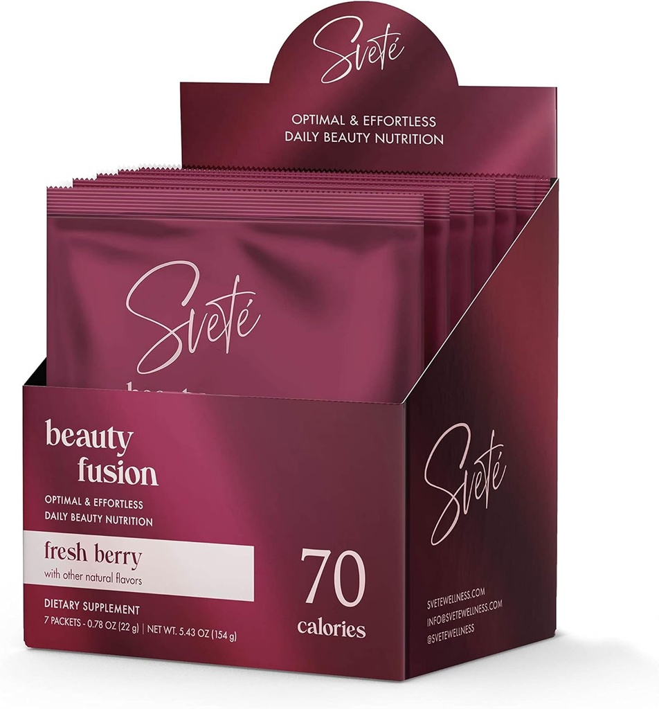 Polvere di collagene idrolizzata per le donne Superfood multi di bellezza con acido ialuronico, biotina, vitamina C, zinco, probiotici, CoQ10 | Keto Protein | Flavor di bacche (7 Packets di singola dose) di Svete