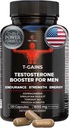 Booster anabolizzanti & Muscle Builder, T-GAINS Testosterone supplemento per gli uomini, TRT Test Booster & Estrogen Blocker, HGH integratori per gli uomini - Tongkat Ali Fadogia Agrestis per la crescita del muscolo, 120 caps