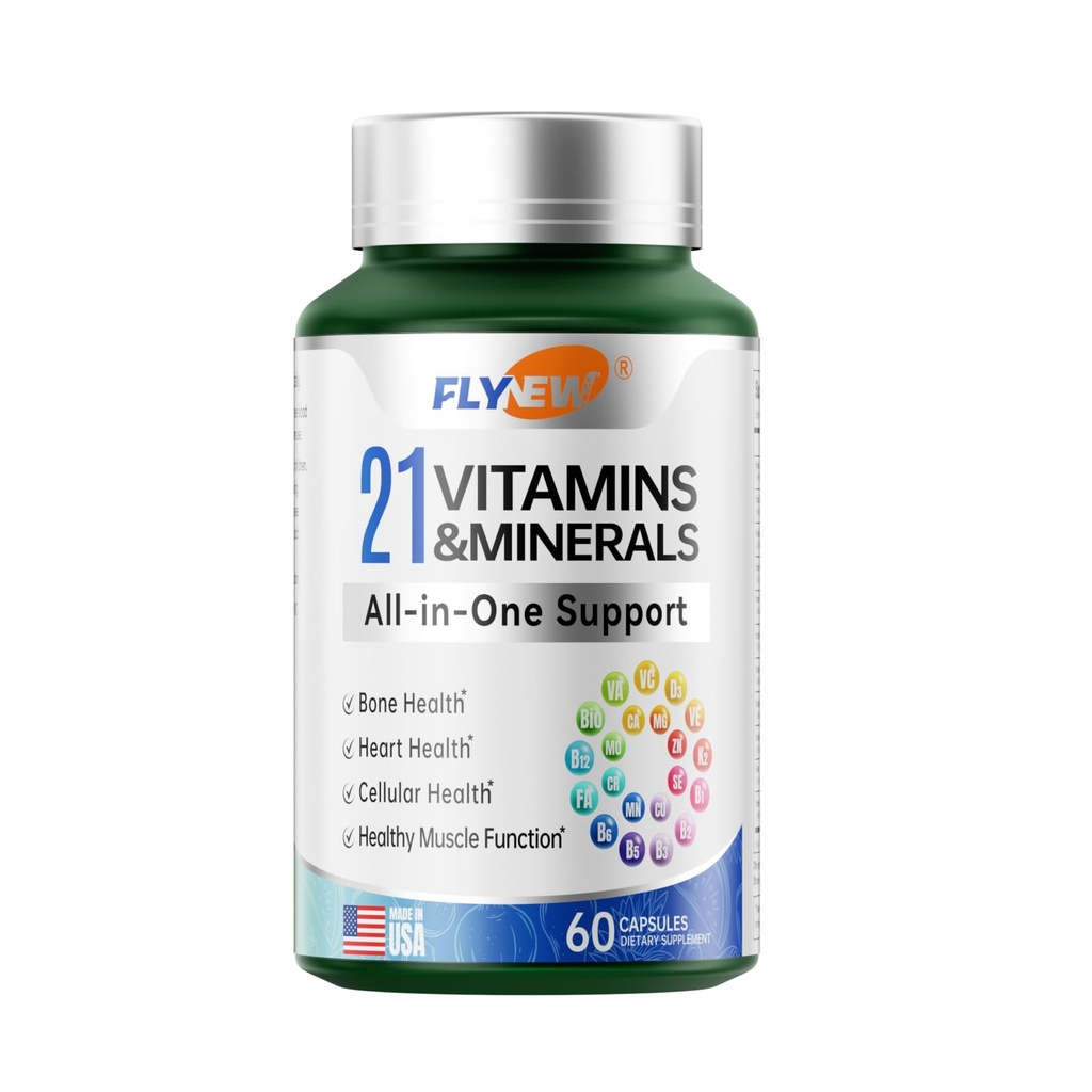 Multivitaminico per donne e uomini - Mens & Womens Multivitamina per ossa, Skin & Immune Health Support, 21 in 1 Multivitaminico Supplemento, Multivitaminici con Gluten & Allrgen Free, Non OGM, 60 capsule