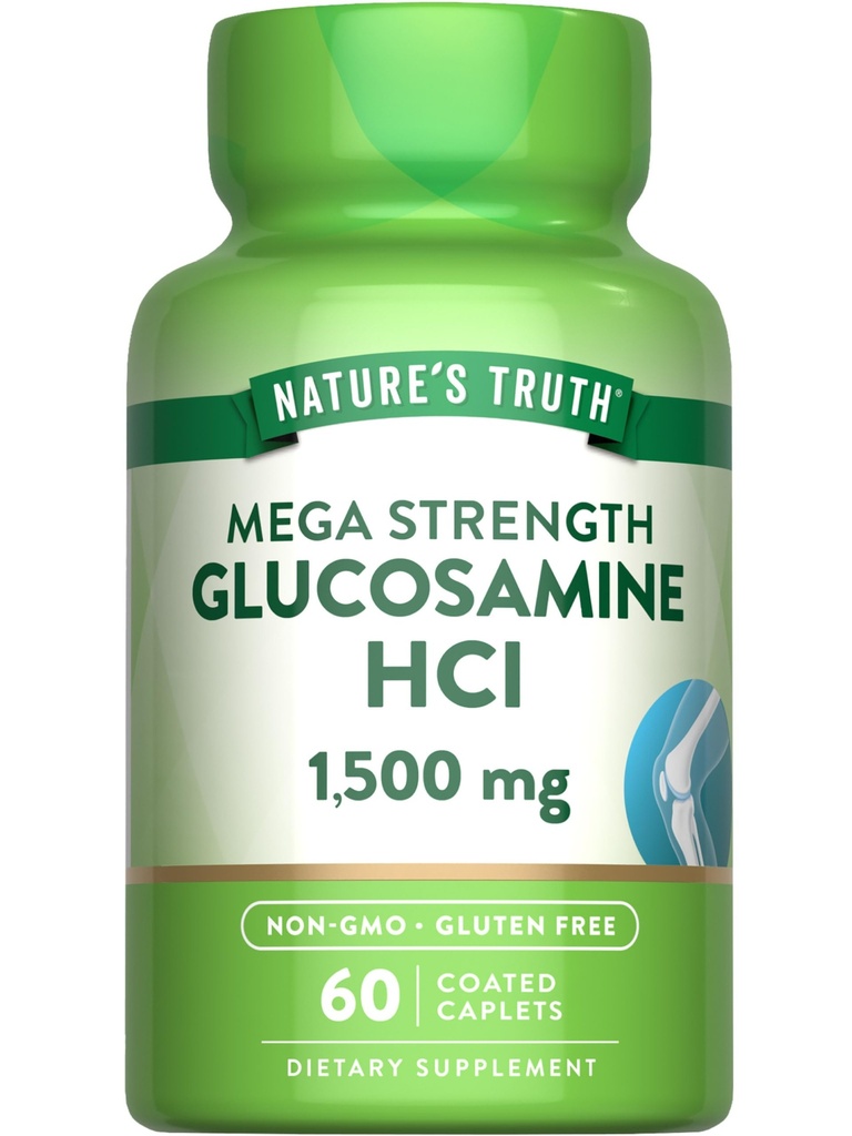 Verità della natura Glucosamine HCI 1500mg | 60 Caplets | Mega Strength | Non OGM & Gluten Supplemento gratuito