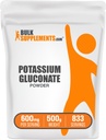 BulkSupplements.com Polvere di glucosio di potassio - per il supporto di idratazione, supplemento minerale, potassio 99mg - senza glutine, 600mg per porzione, 500g (1.1 lbs) (pacchetto di 1)