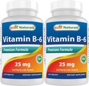 Best Naturals Vitamina B6 25mg, 120 compresse (120 conteggio (pacchetto di 2))