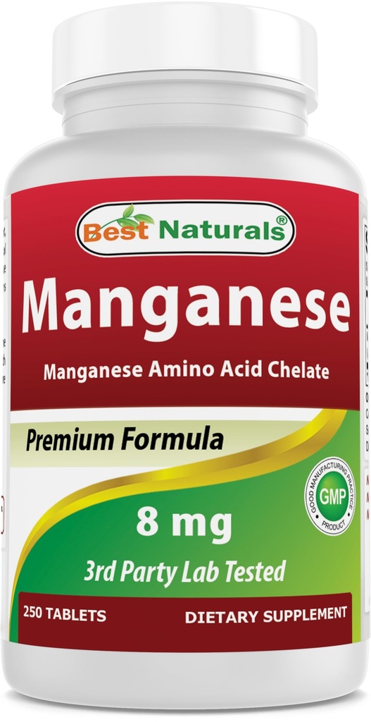 Migliori naturali Manganese (Manganese Aminoacido Chelato) 8 mg- 250 compresse