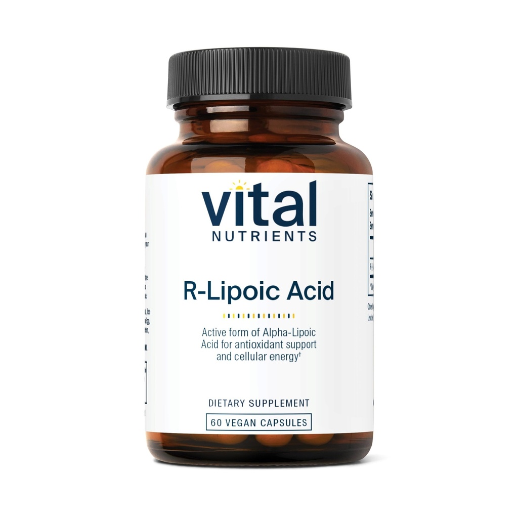 Acido lipoico vitale | Antiossidante acido alfa-lipoico attivo | ALA Supplemento per il metabolismo sano e l'energia | Gluten, Dairy, Soy Free | Non-GMO | 60 capsule