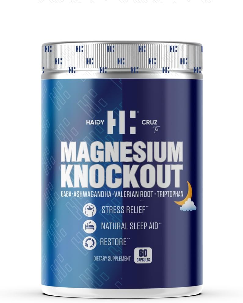 Citrato di magnesio di Haidy Cruz Fit - integratore naturale di aumento del sonno e del mood - supporto metabolico, immunità Boost con polvere di Ashwagandha (60 capsule)