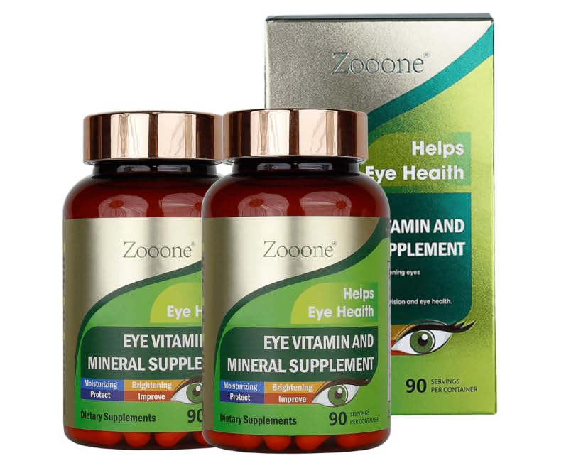 zooone- Lutein Integratore di vitamine per la salute maculare e l'occhio secco, contiene Luteina, Zinco, Vitamine C/E & Zeaxantina per sostenere la salute degli occhi, 90 compresse (2)