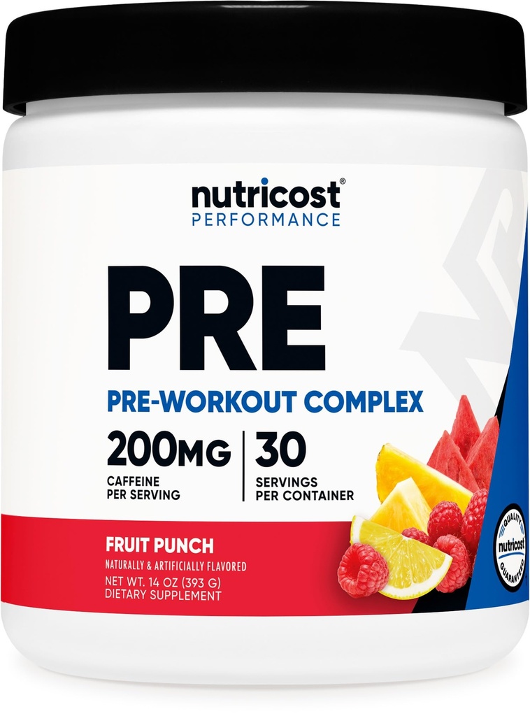 Nutricost Pre-Workout Complex Powder (30 Serve, Fruit Punch) - con Beta-Alanina, Taurina e Aminoacidi