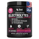 Zeal Naturals Electrolyte Powder Recovery Drink (90 Serve | Raspberry Guava) w 0 Zucchero +BCAAs +B-Vitamins Electrolyte Supplement w Potassium Zinc & Magnesium per l'idratazione - Keto Electrolytes