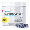 Livingood Daily Electrolytes Powder, Electrolytes Hydration Drink Mix con vitamina C, Magnesio, Taurina e sale marino, Integratore elettrolitico per l'energia e l'idratazione, Keto, Frost di Berry, 30 Srvgs