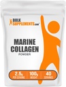 BulkSupplements.com Polvere di collagene marino - Peptidi di collagene marino Supplemento, per capelli, pelle, e chiodi - Idyrolyzed & Gluten Free, 2.5g per porzione, 100g (3.5 oz) (Pack of 1)