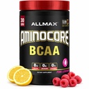 ALLMAX Nutrition AMINOCORE BCAA – 8G BCAAs – Aminoacidi a catena pura al 100% – Gluten Free - Limonata rosa - 315 Gram