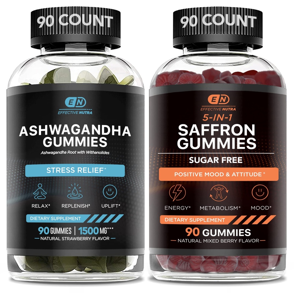 EFFETTIVO NUTRA Ashwagandha Gummies & Saffron Gummies