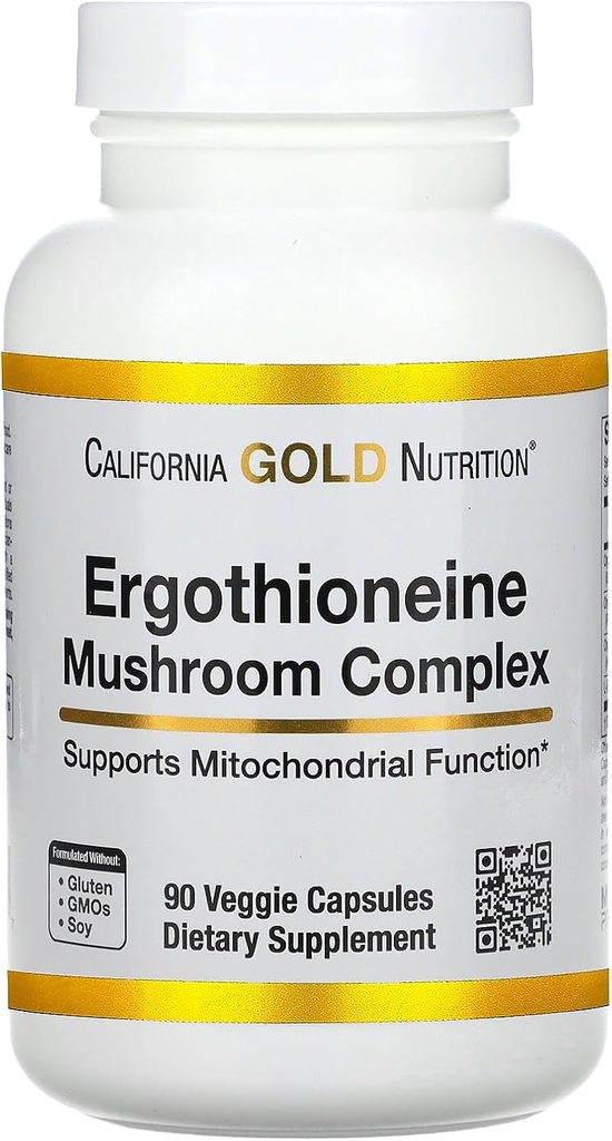 California Gold Nutrition Ergothioneine Mushroom Complex with Organic Maitake, Organic Oyster, Organic Lion's Mane Mushroom Extract and L-Ergothioneine, 90 Veggie Capsule