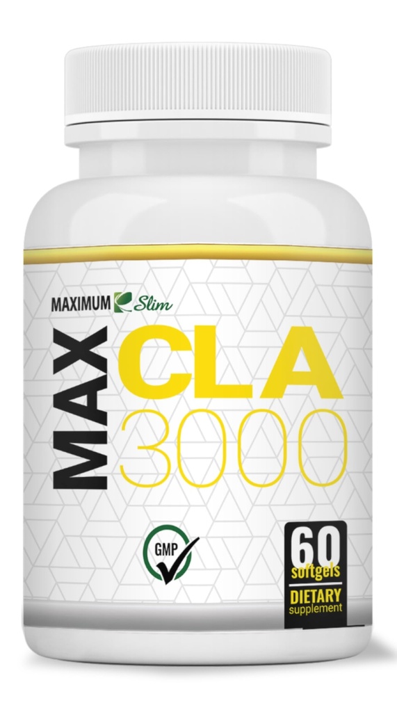 Massima Slim MAX CLA 3000, alta potenza, aumento di esercizio di perdita di peso naturale, aumento della massa muscolare magra, non stimolante, non OGM 95% puro CLA, 90 conte