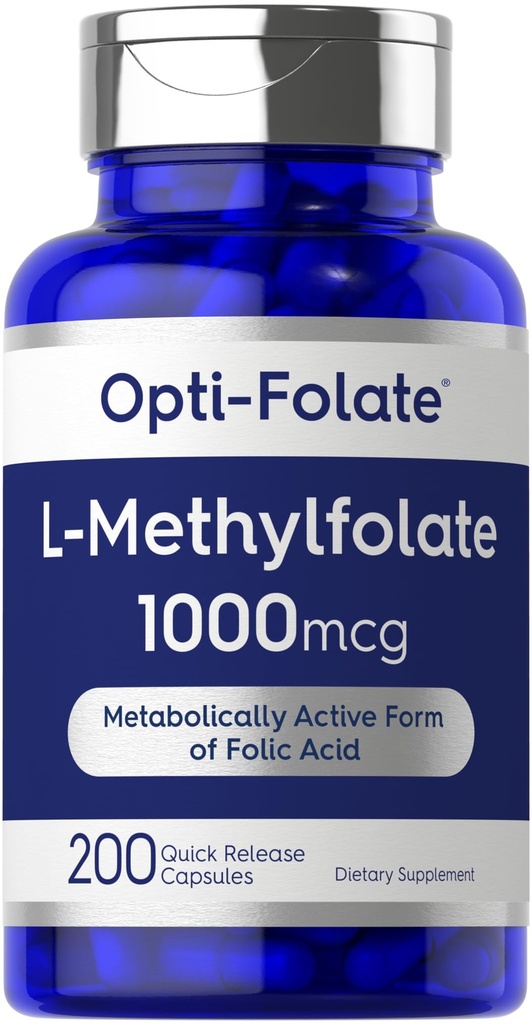 Carlyle L Methylfolate 1000mcg | 200 capsule | Dimensione del valore | Ottimizzato e attivato | Non-GMO, Gluten Free | Methyl Folate, 5-MTHF | da Opti-Folate