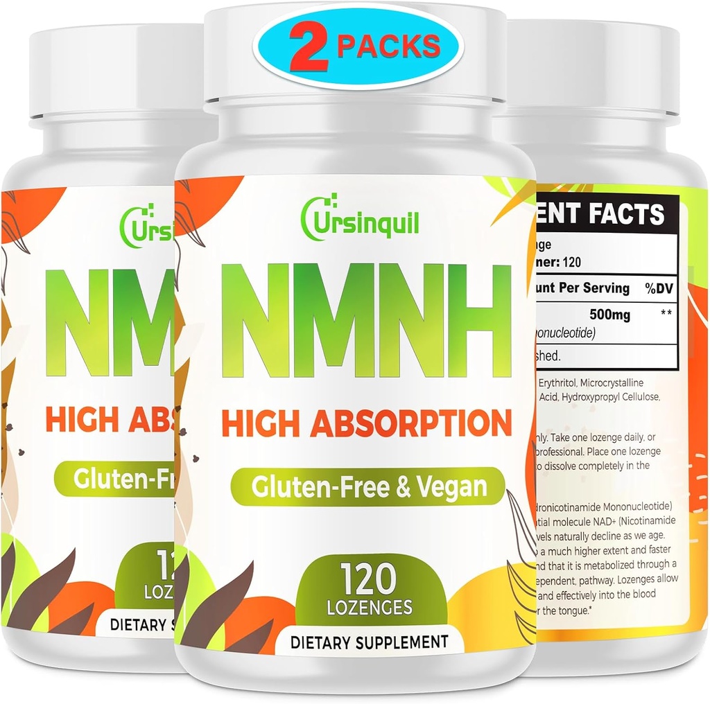 Sublingual NMNH 500mg (Dihydronicotinamide Mononucleotide) (240 Serve, NMNH 500mg per Serving) NAD Supplemento per aumentare i livelli NAD come Noi Età, per l'invecchiamento, l'energia, l'immunità, messa a fuoco - 2 Pack