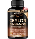 Ceylon Cinnamon Capsule - Extra Forza - Energy, Heart & Metabolism Support - per Uomo & Donne - Pure Natural Extract 20:1 Supplement - Made in USA - GMO & Gluten Free, 120 Capsule, 4 Mesi di Alimentazione