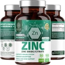 N1N Premium Zinc 50mg [3X Absorption, Vegan] Tutto naturale Ossido di zinco e supplemento di citrato per il supporto immunitario, salute della pelle e una migliore digestione, 100 compresse