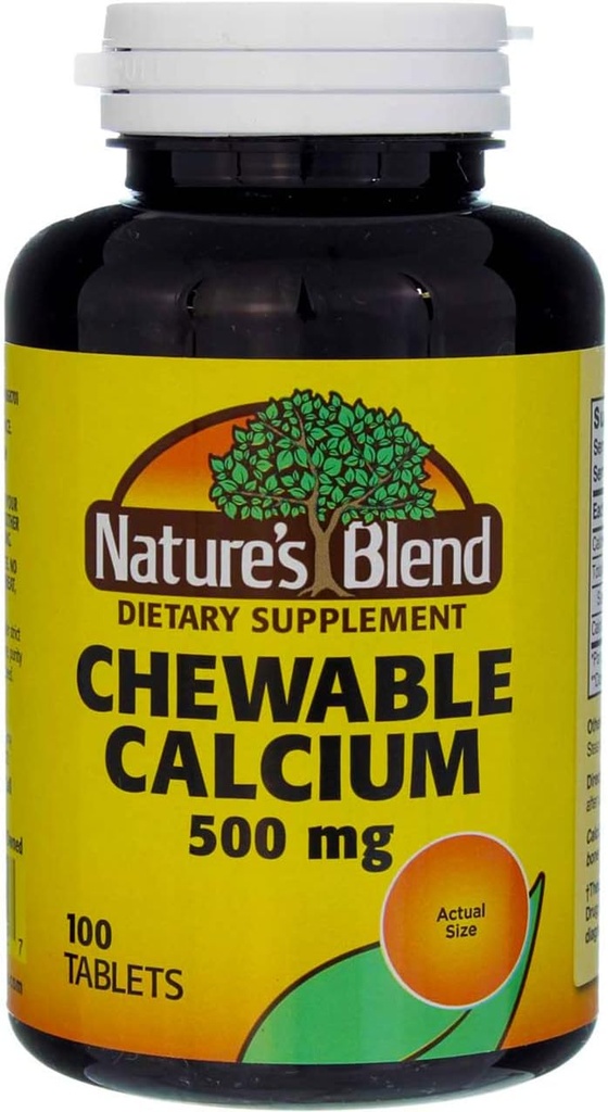 Il calcio masticabile della miscela della natura 500 mg, 100 compresse (pacchetto di 5)