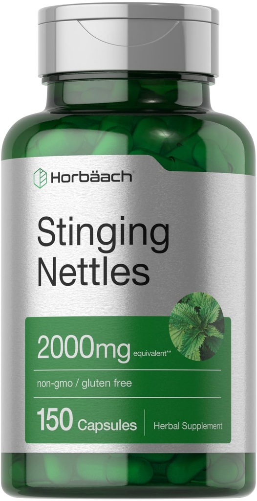 Horbäach Sting Nettle Capsule 2000mg | 150 Count | Herbal Leaf Extract Supplement | Non OGM, Gluten Free