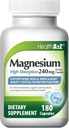 Alto assorbimento 100% Magnesio Chelato | Supporta Bone* | Muscolo* | Nerve & Heart Health* | 240mg -180 Capsule