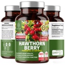 N1N Premium Hawthorn Berry Capsule [Max Strength, 2660mg] Tutti Natural Hawthorn Extract Supplemento all'immunità di supporto, 120 Caps