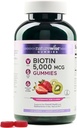 NatureWise Biotin Gummies - Supporta capelli sani, pelle e unghie forti - Vitamina B7 5000mcg - Bellezza naturale - Strawberry-Kiwi Flavor - Vegan, Non-GMO, Gluten Free - 180 Count[90 Day Supply]