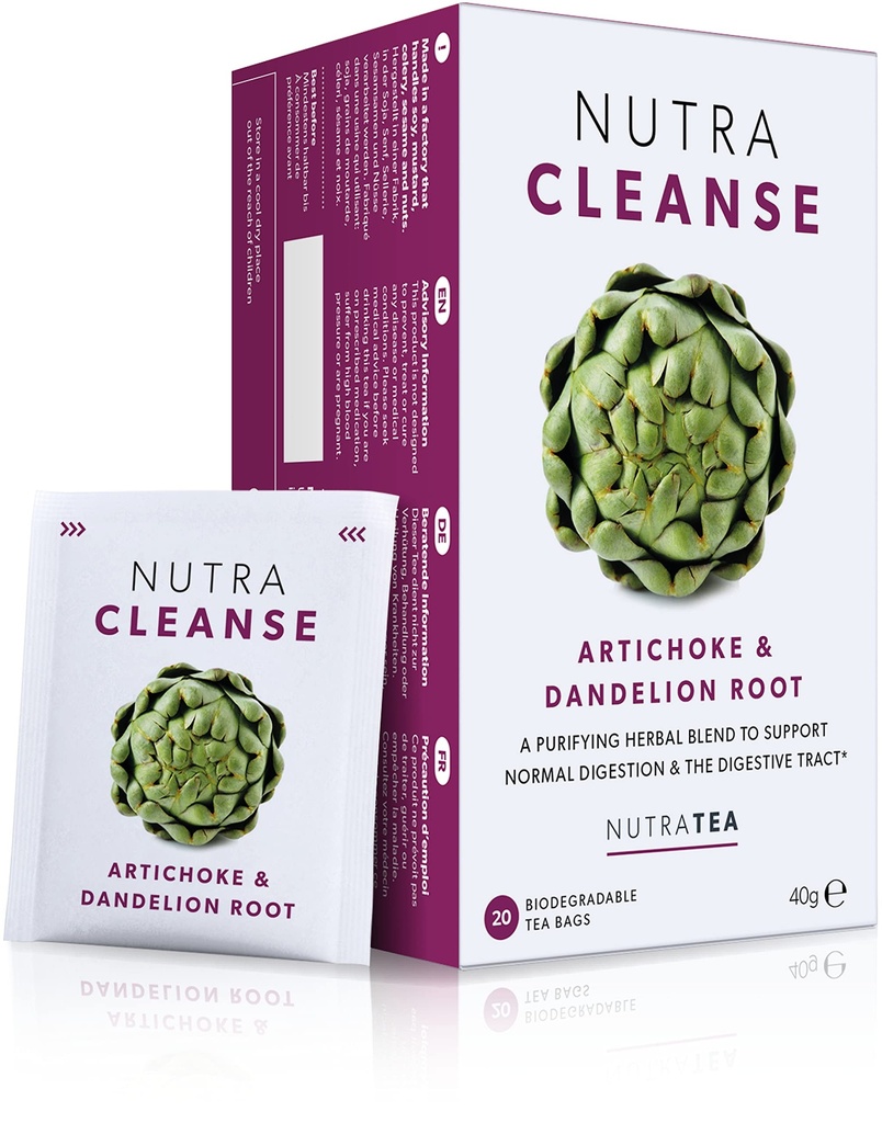 Nutra Tea NUTRACLEANSE - Detox Tea | Colon Cleanse Tea | Constipation Teabags - Full Body Detox Cleanse – Include Dandelion Root & Burdock Root - 20 sacchetti singolarmente strappati - Herbal Tea (1 pacchetto)