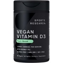Ricerca sportiva Vegan Vitamina D3 5000IU (125 mcg) con olio di cocco | Vitamina D a base vegetale 100% per ossa, Joint & Immune Support | Carrageenan Free, Vegan Certified & Non-GMO Verified (60 Softgels)