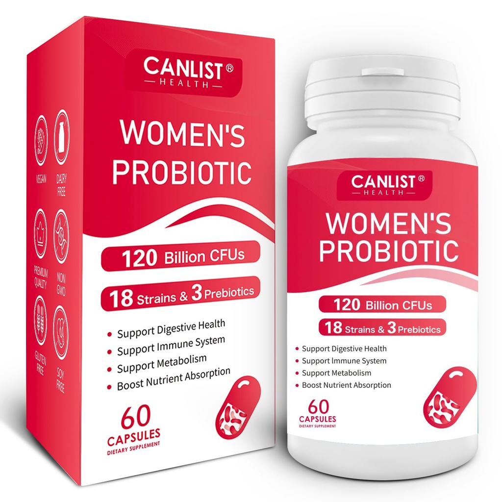 Probiotici delle donne 120 miliardi di CFU 18 Strains 3 Prebiotici e enzimi digestivi Contiene organici Prebiotici Cranberry Donna Salute Digestivo & Supporto immunitario Non-GMO Soia Gluten Dairy Gratis