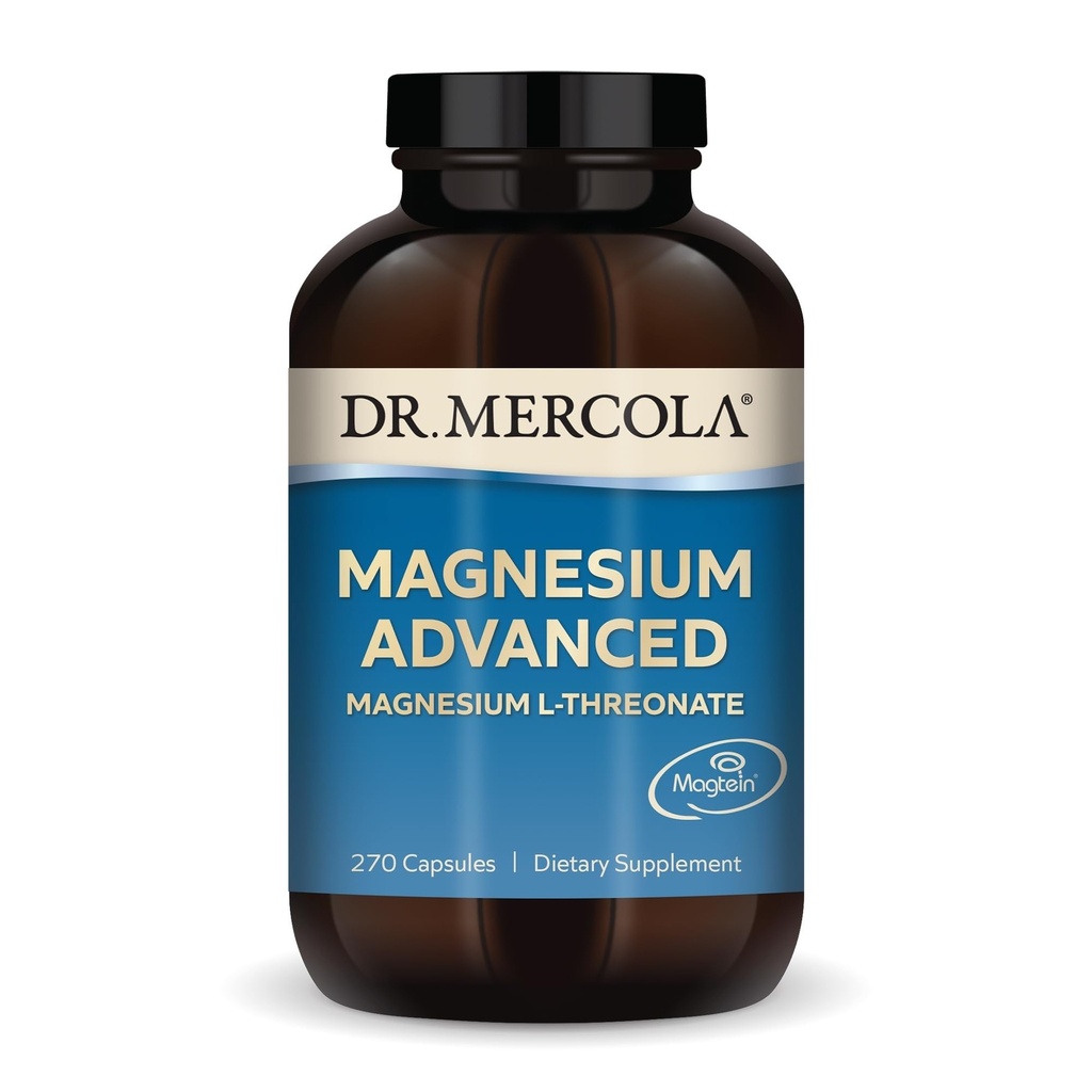 Dr. Mercola Magnesium Avanzato - Supporta Bone, Joint & Brain Health - Contribuisce al sonno più riposante - Non OGM, Gluten-Free & Soy-Free - 270 capsule (90 Serve)