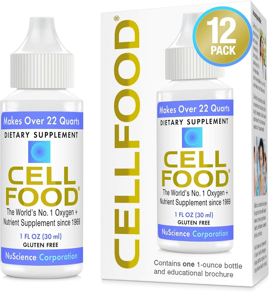 Ossigeno di Cellfood Boost - 1 fl oz, 12 Pack - Supplemento di ossigeno liquido - Gluten Free, Cert. Kosher