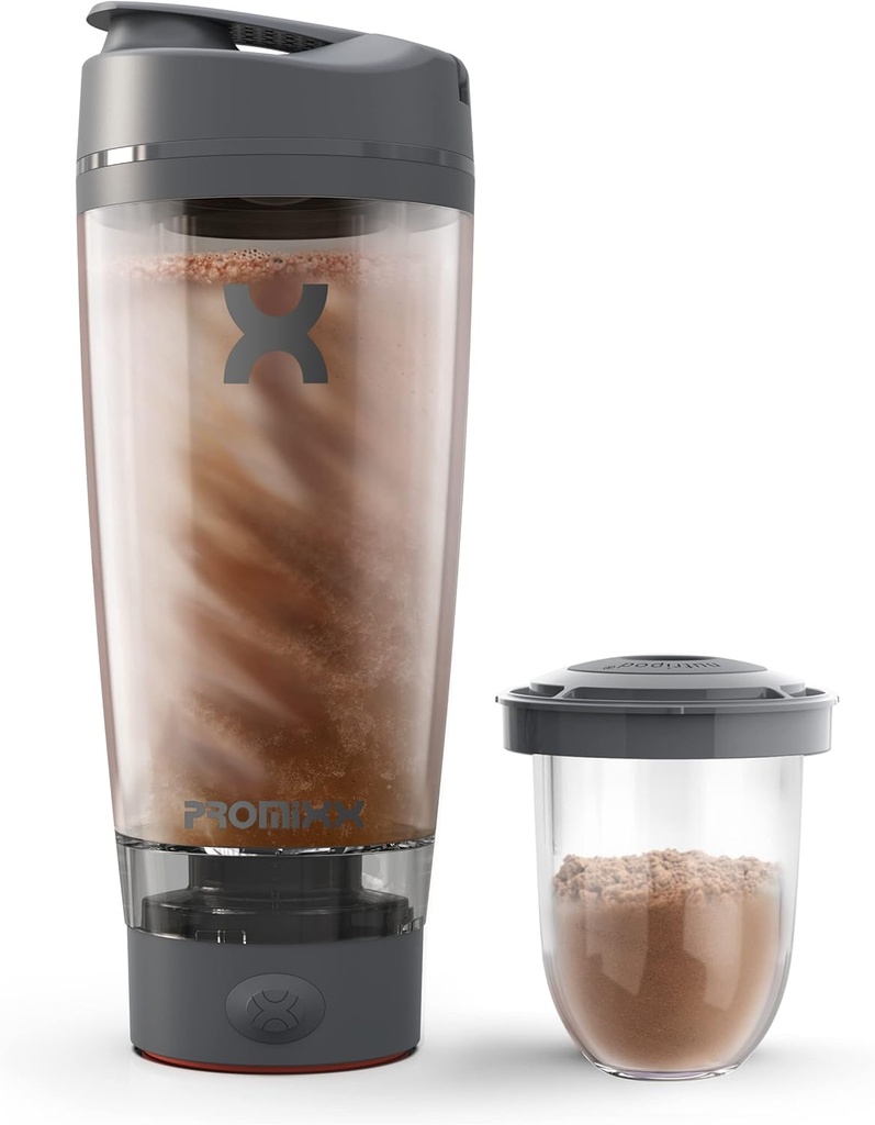 Promixx Pro Shaker Bottiglia | Ricaricabile, Potente per Smooth Protein Shakes | include lo Storage Supplement - BPA Free | 20oz Cup (Graphite Gray)
