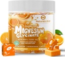 Magnesio Glycinate Soft Chews Supplemento,Chewable Sugar Free Potassium Magnesium Chews with Magnesium Glycinate, Vitamina D, B6, e CoQ10 per il supporto e il sonno calmi per gli adulti, 60 giorni di alimentazione-arancia