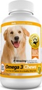 Incredibile Omega 3 per i cani - Omega 3 Fish Oil per i cani Supplemento per la pelle prurito sollievo per la pelle secca e hot Spots e cappotto di spargimento con acidi grassi EPA e DHA - 120 Salmon Flavor Chews