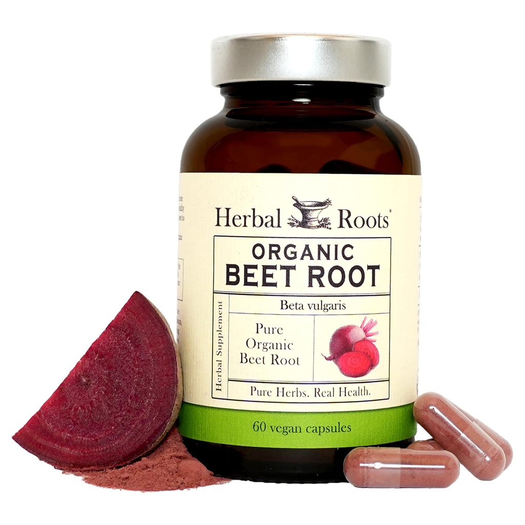 Estratto di polvere di radice di barbabietola biologica - 1.500mg per porzione - Certificato USDA Organic - Non-GMO - 60 Conta capsule vegane