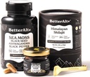 Migliore Alt Shilajit Resin 30 gm & Sea Moss Capsule Energy Duo| Pure Himalajit Gold Grade per gli uomini e le donne con alta potenza & Irish Sea Moss con olio nero di semi