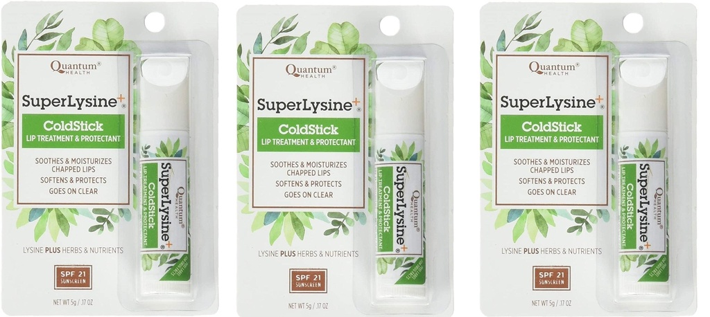 Super Lysine Plus+ ColdStick, SPF 21, Regolare 0.18 oz (Pack of 3) di Quantum Research