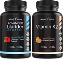 Integratore avanzato di controllo della vescica per le donne e gli uomini 60 caps + integratore di vitamina K2 - vitamina K2 MK7, MK4 & Calcium - 90 capsule