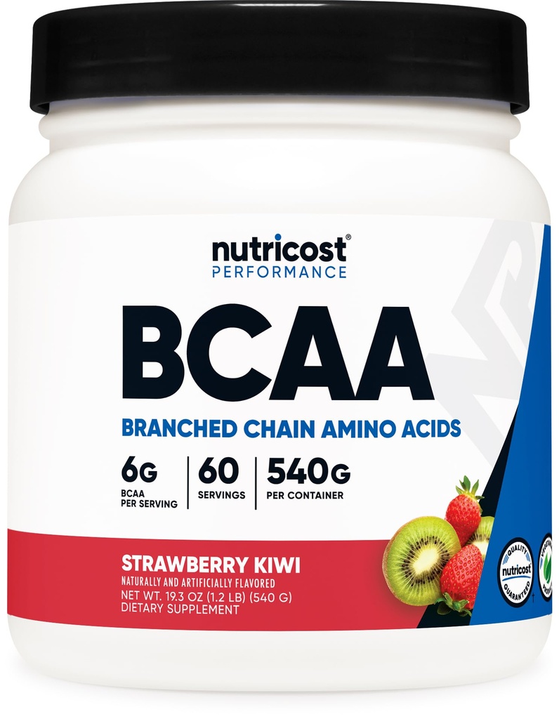 Nutricost BCAA Powder (Strawberry Kiwi) 60 Serve - Rapporto ottimale 2:1:1:1