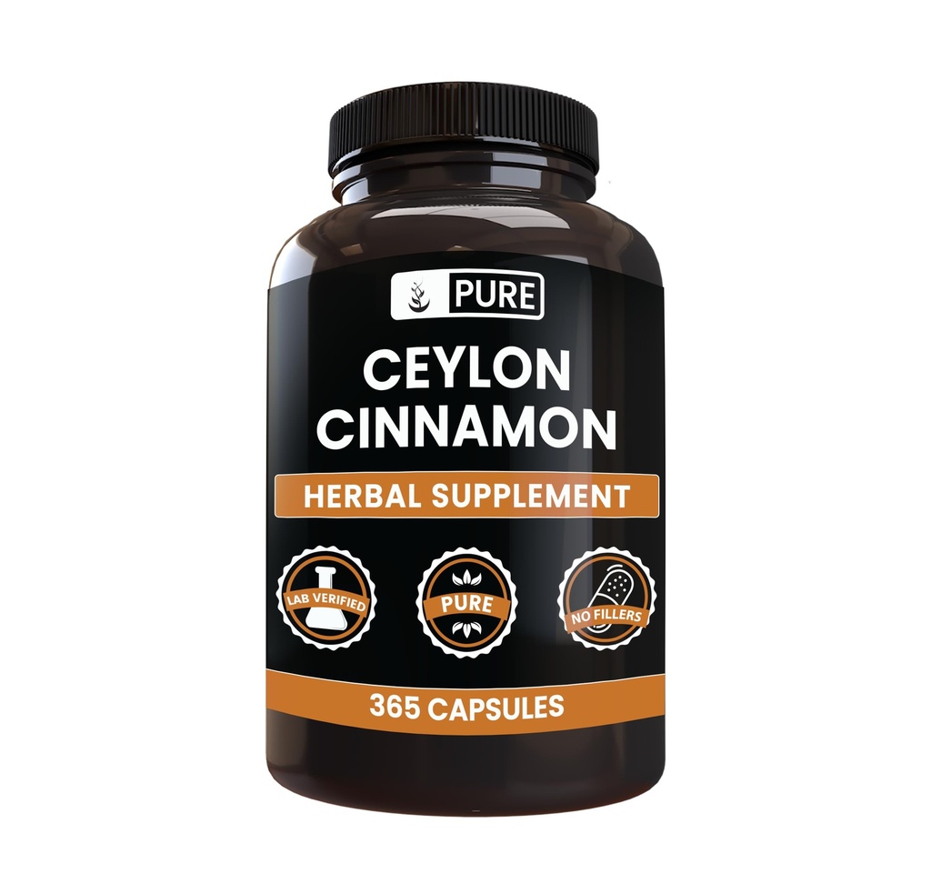 Ingredienti originali puri Ceylon Cinnamon (365 capsule) No Magnesio o Filler di riso