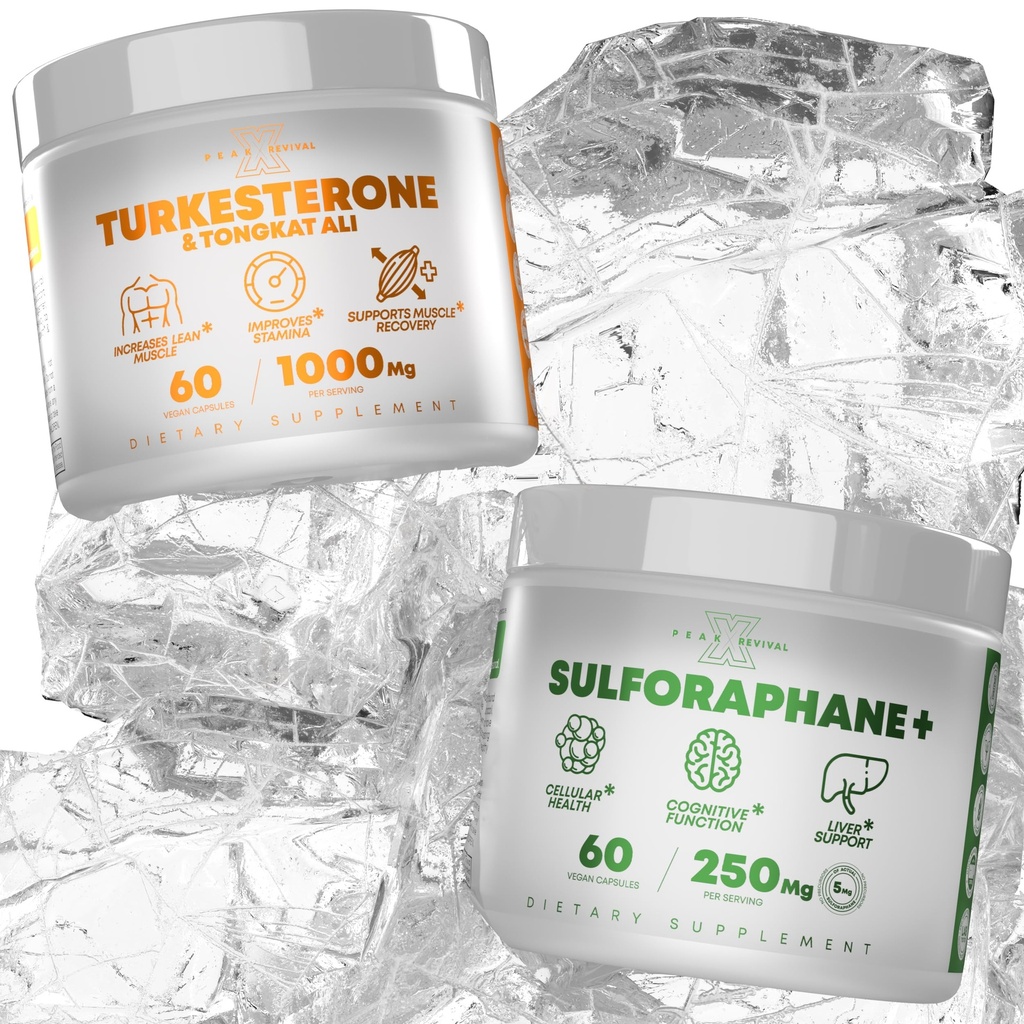 Turkesterone & Tongkat Ali reale Lab-Verified Sulforaphane Supplemento, Ajuga Turkestanica Per Serving Aumentare Stamina - (60 capsule)
