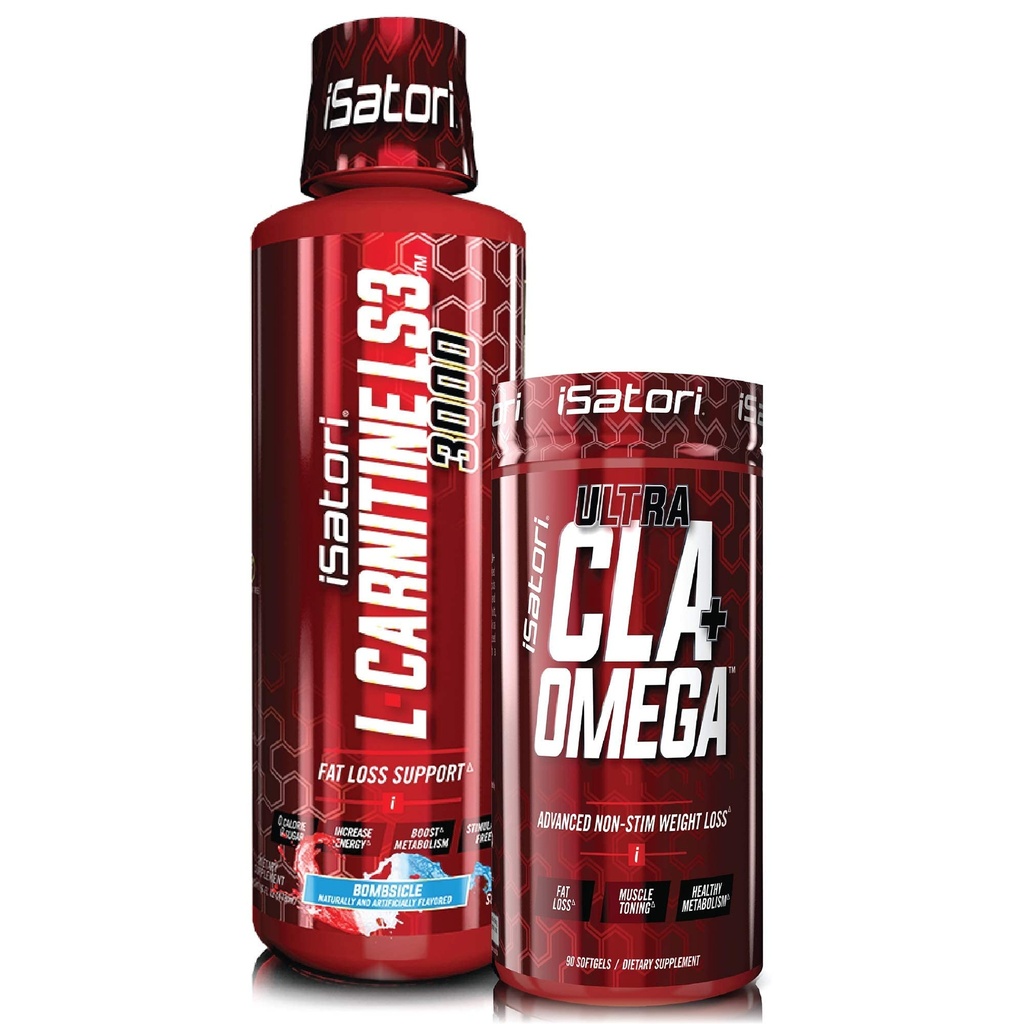 iSatori L-Carnitine LS3 Bombsicle 3000mg (32 Serve) & iSatori Ultra CLA (90 Softgels)