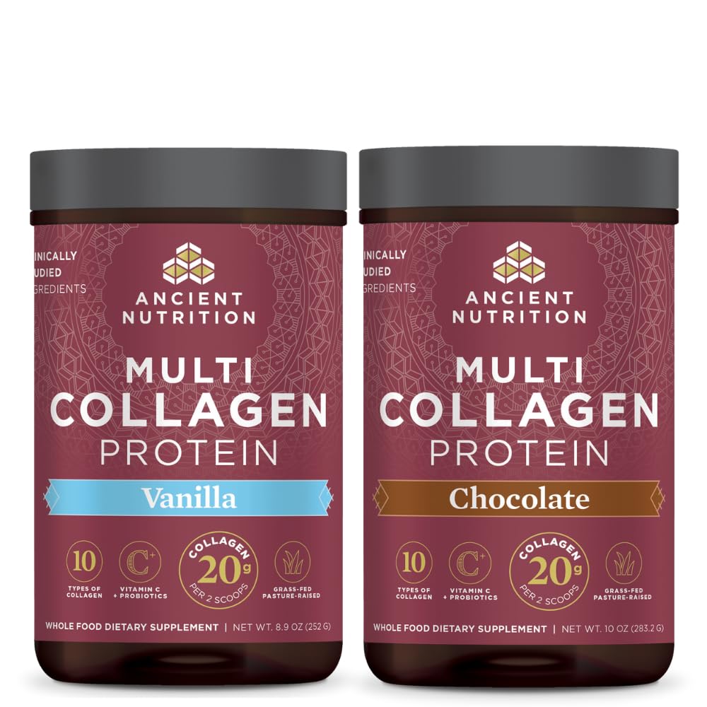 Antica Nutrition Multi Collagen Protein Powder, Vanilla, 24 Serve + Multi Collagen Protein Powder, Cioccolato, 24 Serve